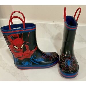 Marvel Spiderman  Boys Boots Youth Pull On Rain Boots Kids Size 10 Superhero